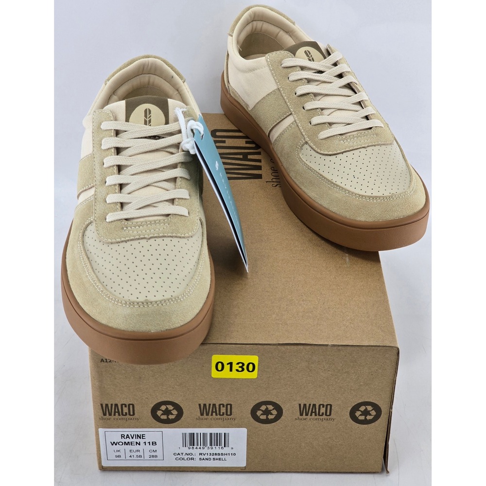 Revitalign Ravine Sneakers Women 11B Sand Shell‎ Suede Canvas Orthotic - NEW